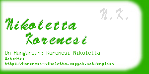 nikoletta korencsi business card